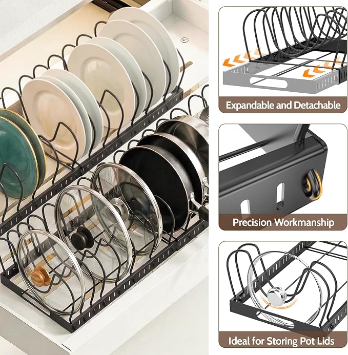 2PACK Expandable Pots and Pans Organizer Under Cabinet - Image 5