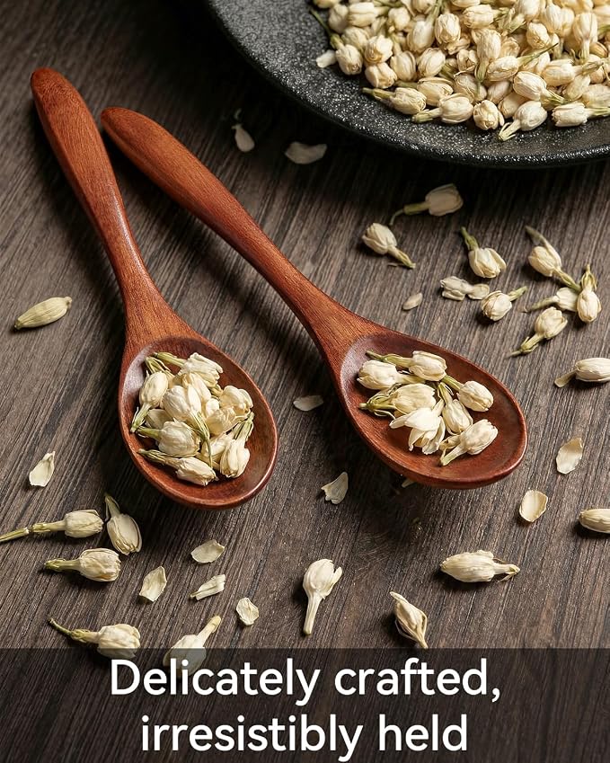 7pcs Small Wooden Spoons for Honey, Coffee Little Wood Table Spoon for Eating - Image 4