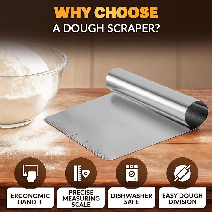 Bench Scraper Kitchen – Multipurpose Pastry Scraper Tool - Image 4
