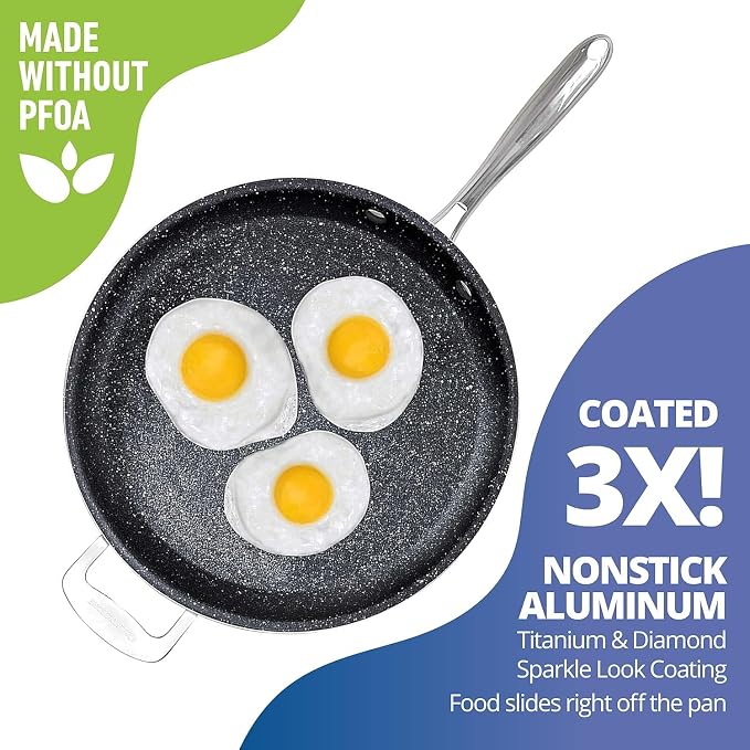 Granitestone 14 Inch Large Non stick Frying Pan - Image 4