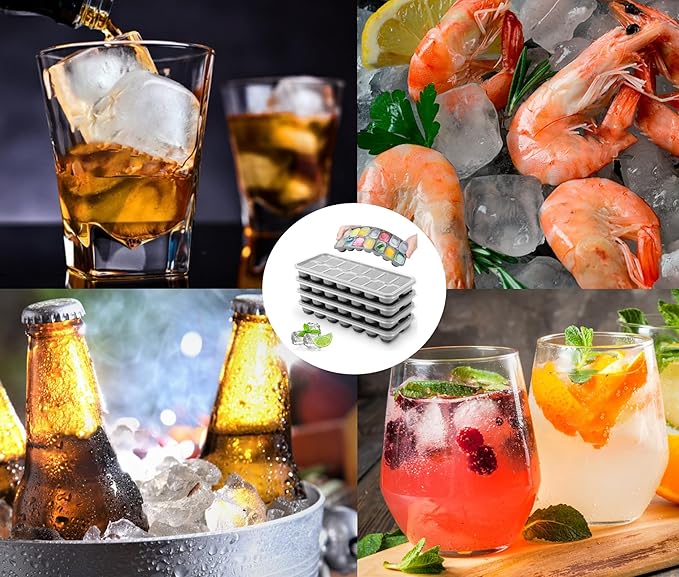 Silicone Ice Cube Tray, 8 Pack Easy-Release & Flexible 14-Ice Cube Trays - Image 6