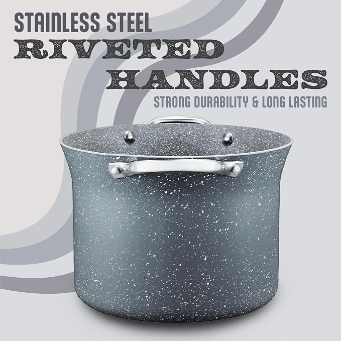 Concord Granite Nonstick 7 Quart Stock Pot Cookware Set - Image 4