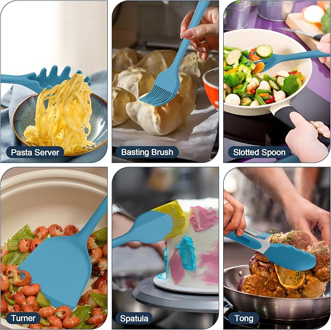 E-far Silicone Cooking Utensils Set, 25 Piece Kitchen Utensils - Image 6