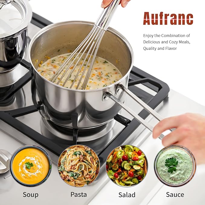AuFranc® 2 Quart Tri-ply Stainless Steel Saucepan - Image 6