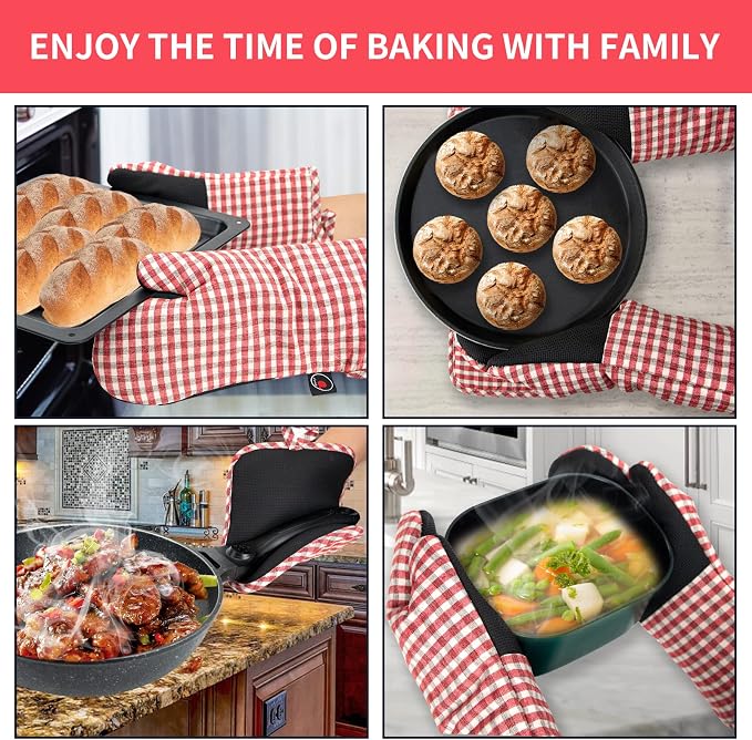 Oven Mitts and PotHolders Sets, Non-Slip Neoprene Oven Mitts are Suitable - Image 2