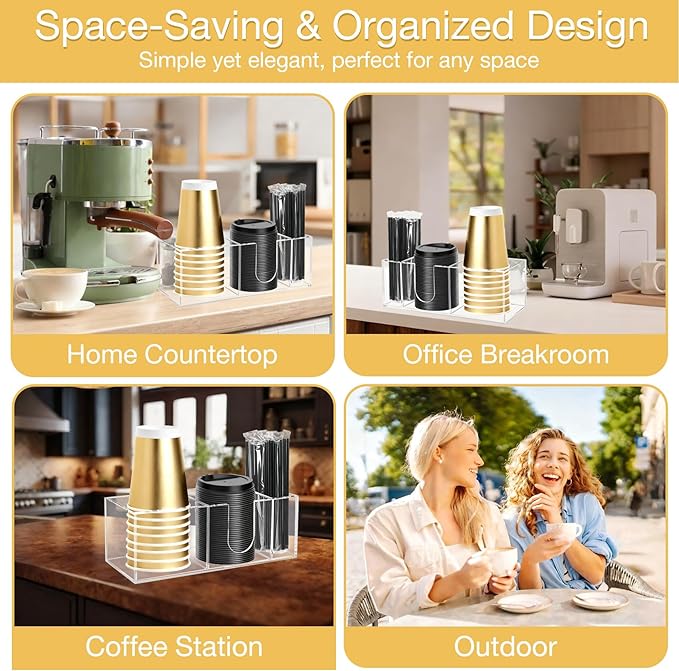 Acrylic Cup Holder for Countertop, 3 Slots Acrylic Coffee Bar Accessories and - Image 7
