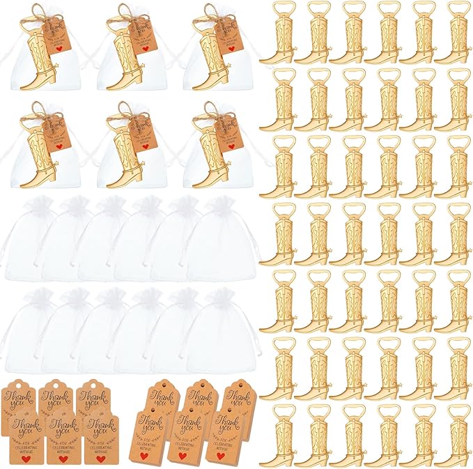 Meanplan 251 Pcs Cowboy Boot Bottle Opener Set Cowgirl Western Derby Wedding by Meanplan