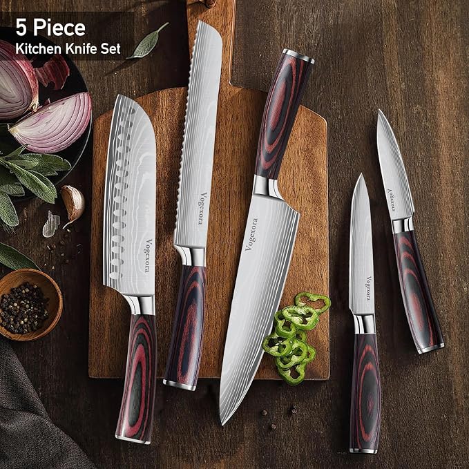 5 Pcs Chefs Kitchen Sharp Knife Set - Image 8
