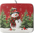 Christmas Dish Drying Mat for Kitchen Counter Snowman Green Christmas Tree by Unknown