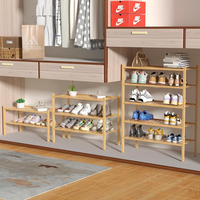 ROMGUAR CRAFT 4 Tier Bamboo Shoe Rack - Image 4