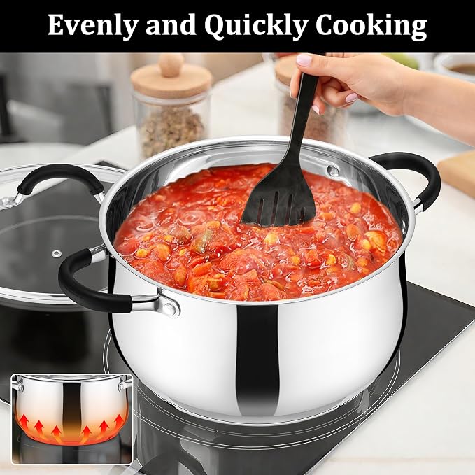 E-far 6 QT Stainless Steel Pot, Stock Cooking Pot - Image 8