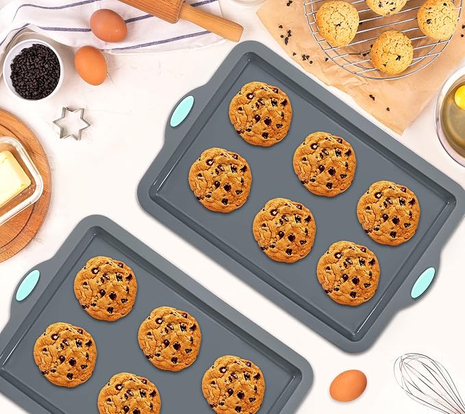 Webake Silicone Sheet Cake Pan, 14 Inch Silicone Sheet Pans 2 Pack Cookie Sheet - Image 6