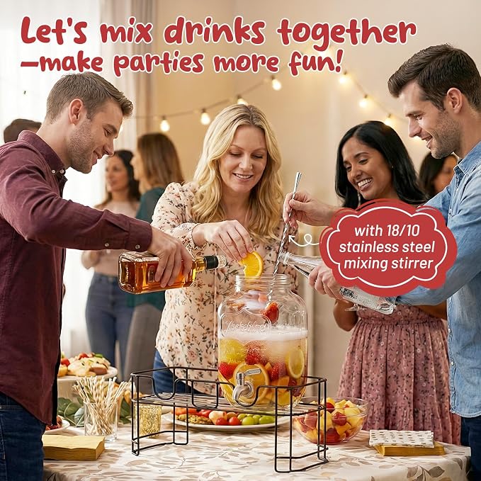 KIKCOIN 1 Gallon Glass Drink Dispensers - Image 2