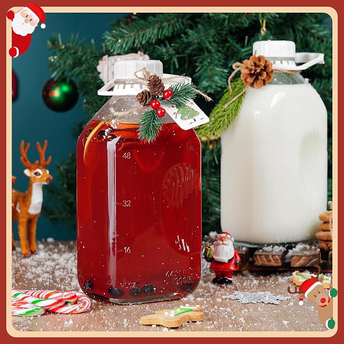 Ritayedet 3 Pack 64 Oz Heavy Duty Glass Milk Bottle - Image 7