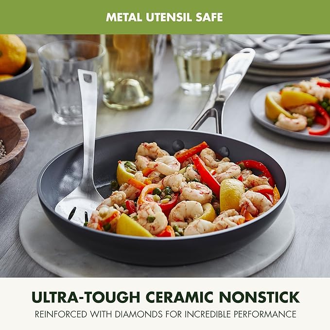 GreenPan Valencia Pro Hard Anodized Healthy Ceramic Nonstick 10" and 12" Frying - Image 5