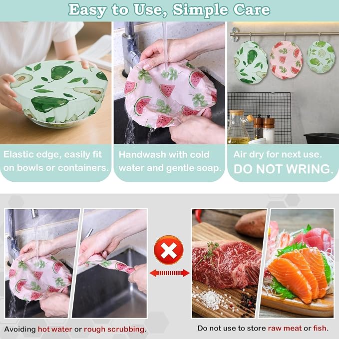 5-Size Reusable Beeswax Bowl Covers - Image 6
