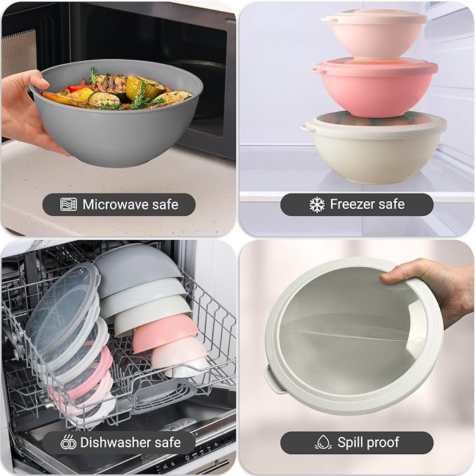 Zulay Kitchen 12 Piece Plastic Mixing Bowls - Image 7