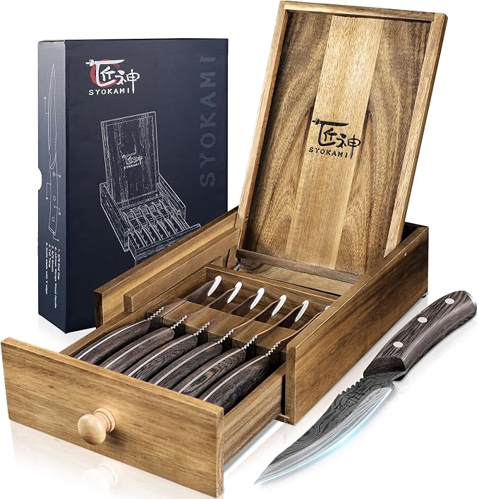 SYOKAMI Steak Knives Set of 6 by SYOKAMI