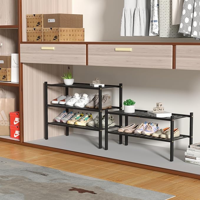ROMGUAR CRAFT 2 Tier Bamboo Shoe Rack - Image 4