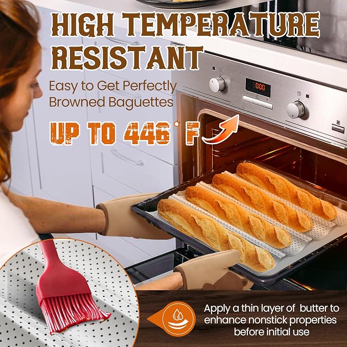 Pavsrmy Baguette Bread Pan, Premium Nonstick Perforated Baguette Pan - Image 6