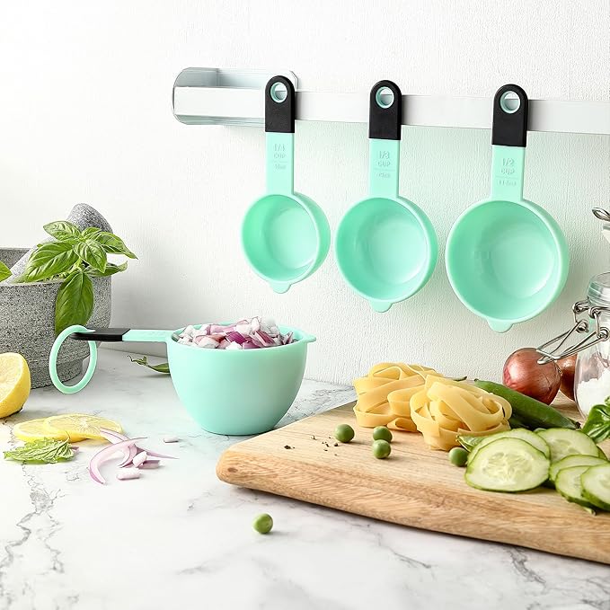 Spring Chef Mint Magnetic Measuring Cups and Spoons Set of 9, Stackable Plastic - Image 8