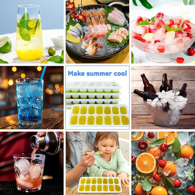 RAIN SPIRIT Ice Cube Trays, 2 Pack Durable Stackable Ice Trays - Image 4