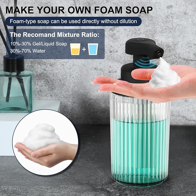 Automatic Soap Dispenser Foaming Touchless: 9oz Black Plastic - Image 3