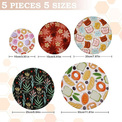 5-Size Reusable Beeswax Bowl Covers - Image 2