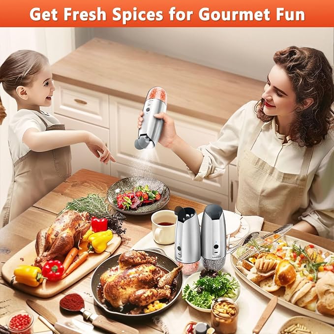 Electric Salt and Pepper Grinder Set: - Image 8