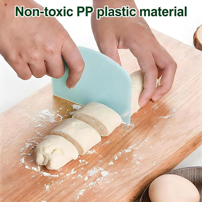 5-Pack Dough Scraper Bowl Food-safe Plastic Dough Cutter Flexible Bench - Image 5
