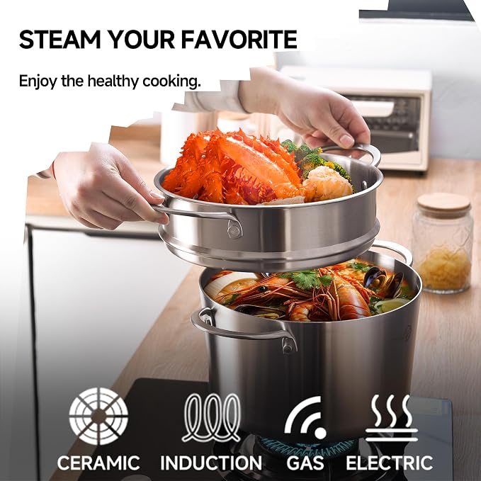 LOLYKITCH 5 Quart Stainless Steel Steamer Pot - Image 3
