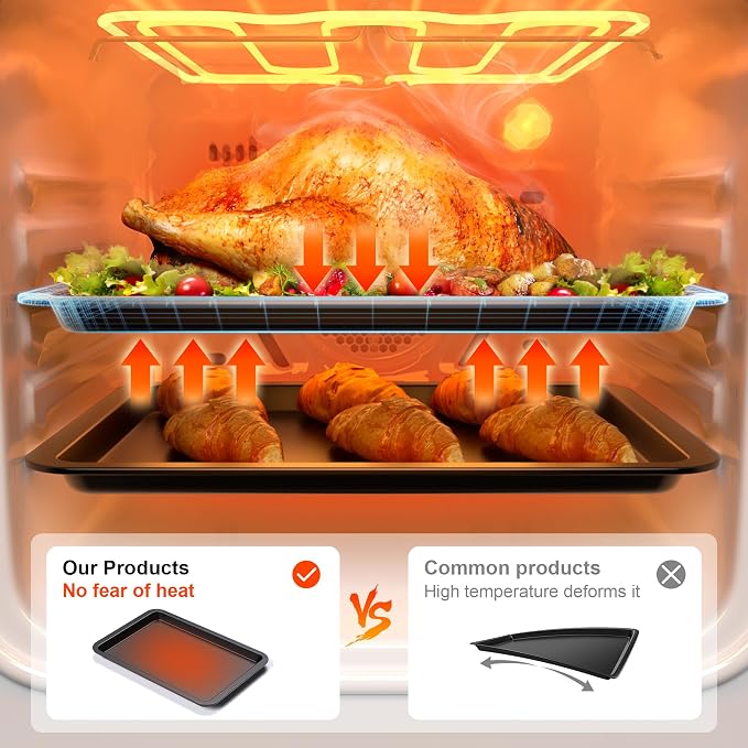 HONGBAKE Ceramic Baking Sheet Pan Set, Cookie Sheet - Image 2