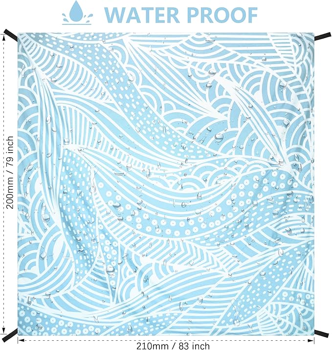 HIHOHO Beach Blanket Waterproof Sandproof Extra Large Beach Mat 79" X - Image 2