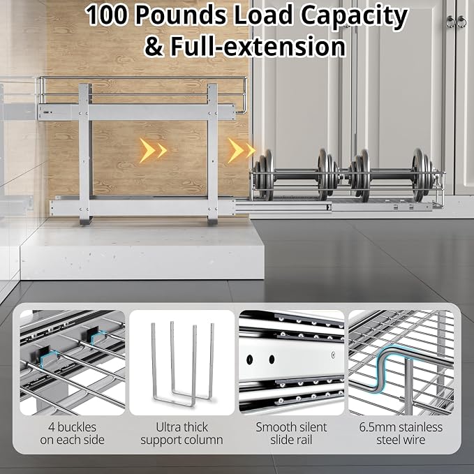 ZOINLIY Pull Out Cabinet Organizer, Versatile Slide Out Kitchen Organizers and - Image 5