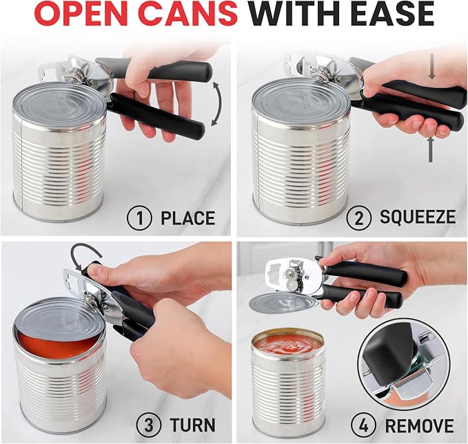 Zulay Kitchen Heavy Duty Stainless Steel Manual Can Opener – Ergonomic Soft - Image 6