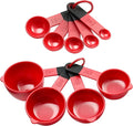 Spring Chef Red Magnetic Measuring Cups and Spoons Set of 9, Stackable Plastic by SpringChef