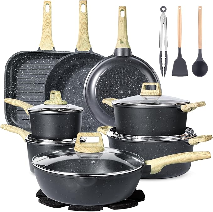 GiPP 21Psc Pots and Pans Set Non Stick by GiPP
