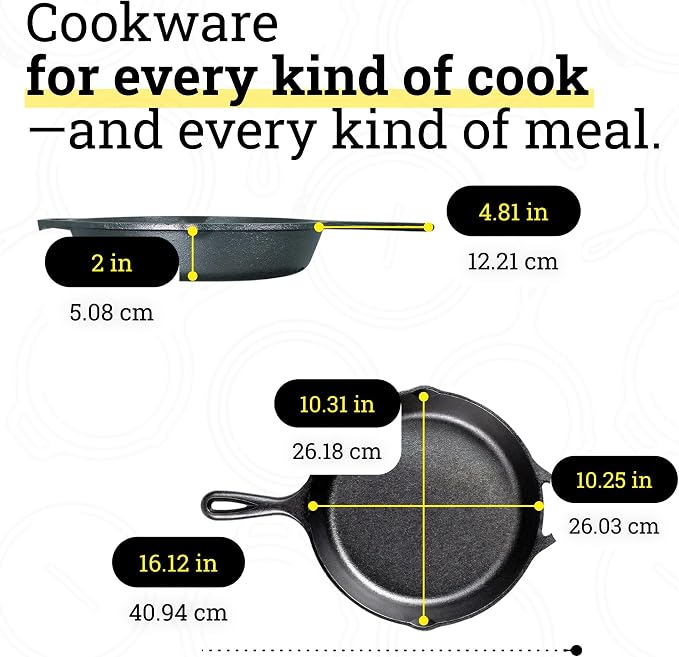 Lodge Seasoned Cast Iron Skillet 10.25 Inches - Image 8