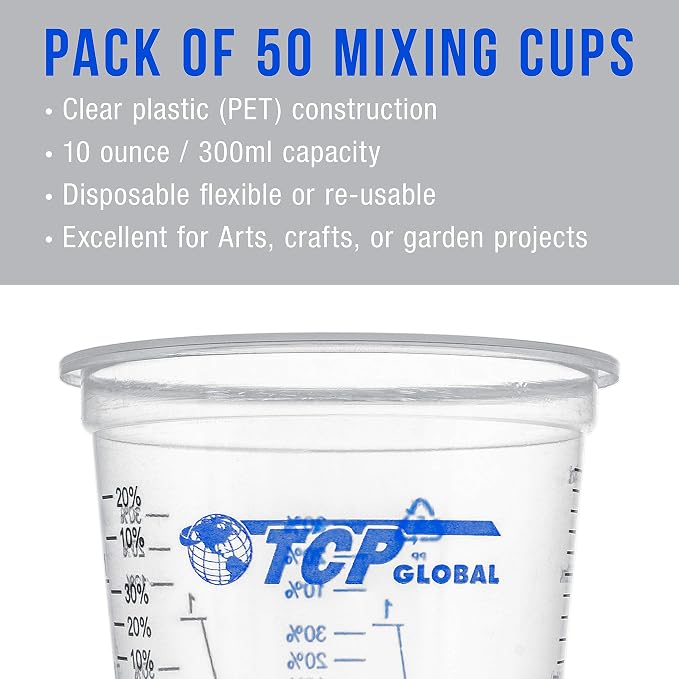 TCP Global 10 oz. Graduated Plastic Mixing Cups - Image 4