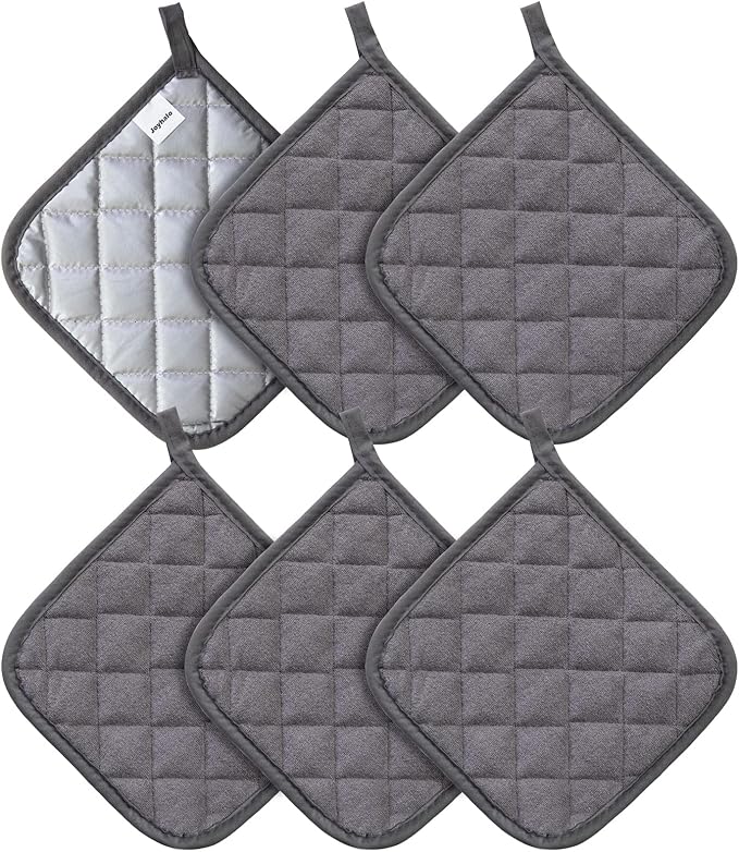 Joyhalo 6 Pack Pot Holders for Kitchen, Cotton Oven Holder by Joyhalo