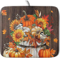 Fall Pumpkin Dish Drying Mat for Kitchen Counter Decor 16x18 Inch Halloween by Giwawa