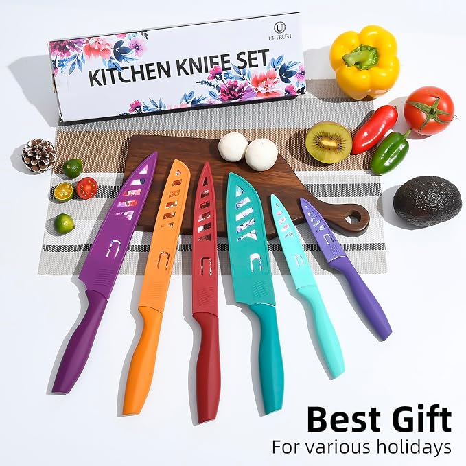 UPTRUST Knife Set, 12-piece Kitchen Knife Set Nonstick Coated, Professional - Image 7