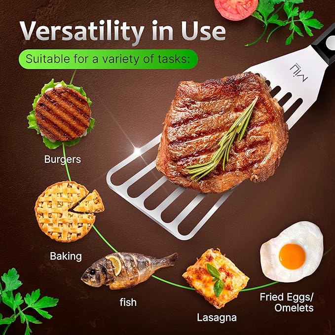 MIU Fish Spatula Stainless Steel, Polished Metal, Corrosion Resistant, Kitchen - Image 2