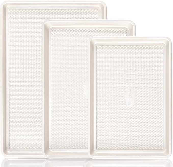 HONGBAKE 3 Pack Nonstick Ceramic Baking Sheet Pan Set by HONGBAKE