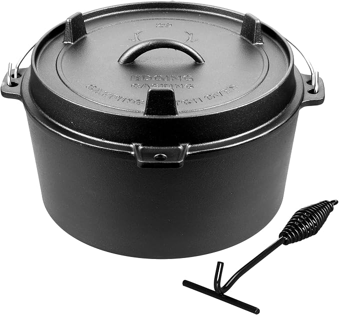 EDGING CASTING Pre-Seasoned Cast Iron Camping Dutch Ovens, Outdoor Camping by EDGINGCOOKWARE