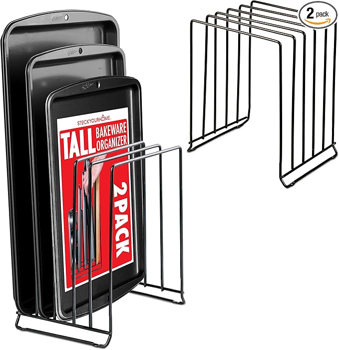 Stock Your Home Black Extra Tall Steel Baking Pan Organizer Rack by StockYourHome
