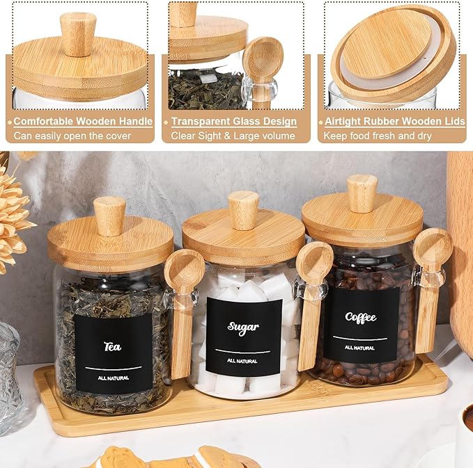 Suclain 3 Pcs Glass Coffee Container - Image 3