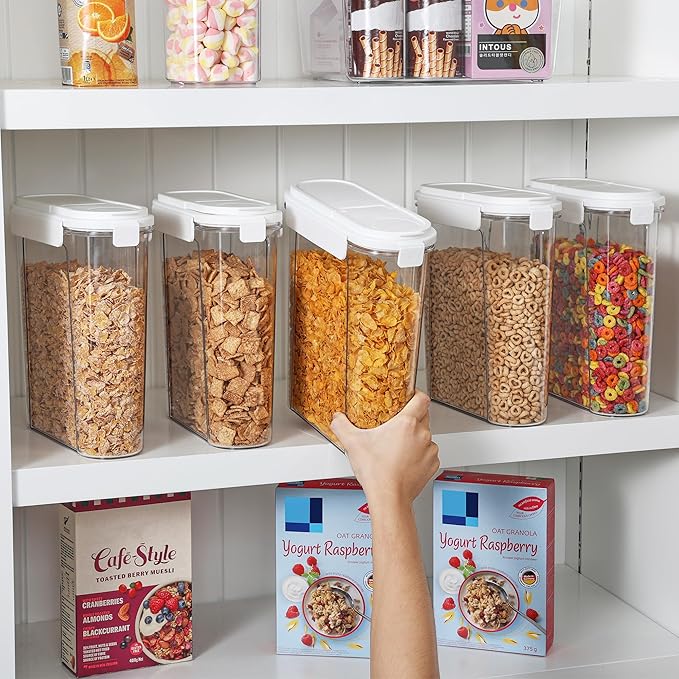Vtopmart Cereal Containers Set, Plastic Organizer Dispenser - Image 5