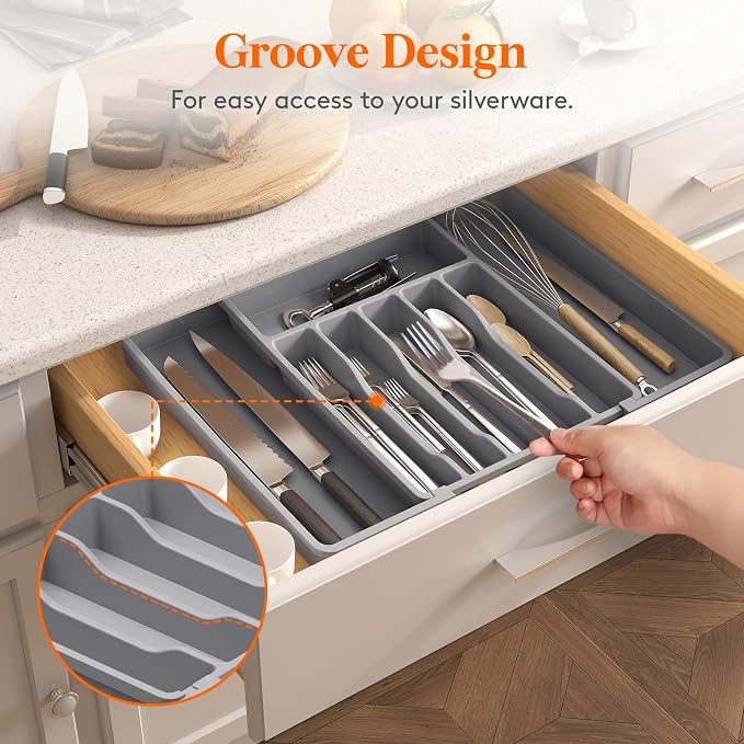 Lifewit Silverware Drawer Organizer, Expandable Utensil Tray - Image 8