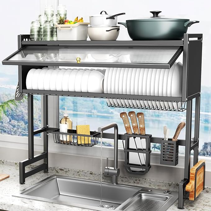 Over The Sink Dish Drainer Drying Rack 3 Tiers - Image 2